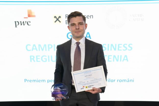 Anca Vlad and Alexandru Vlad, awarded with the “Entrepreneurs of the Year” trophy for excellence in entrepreneurship at the Champions in Business Gala